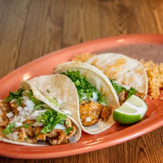 Lunch 3 Tacos with Rice & Beans